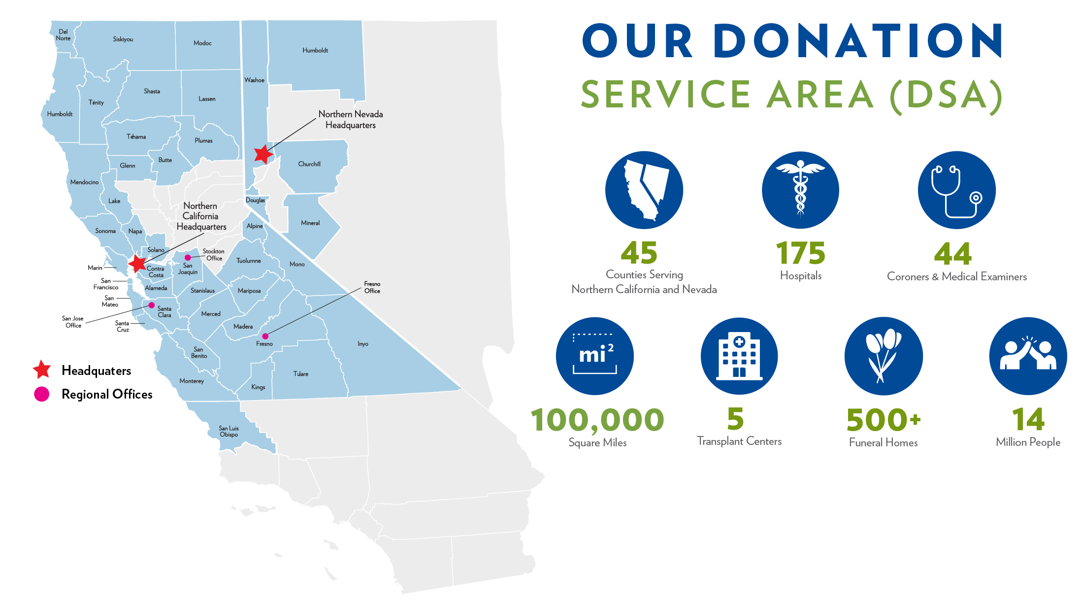 Donor Network West service areas